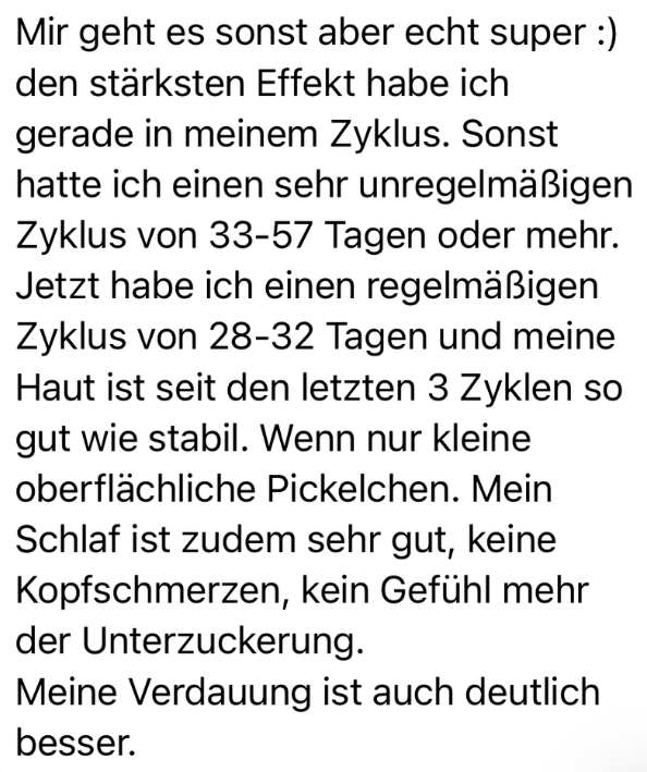 Nachricht einer Klientin