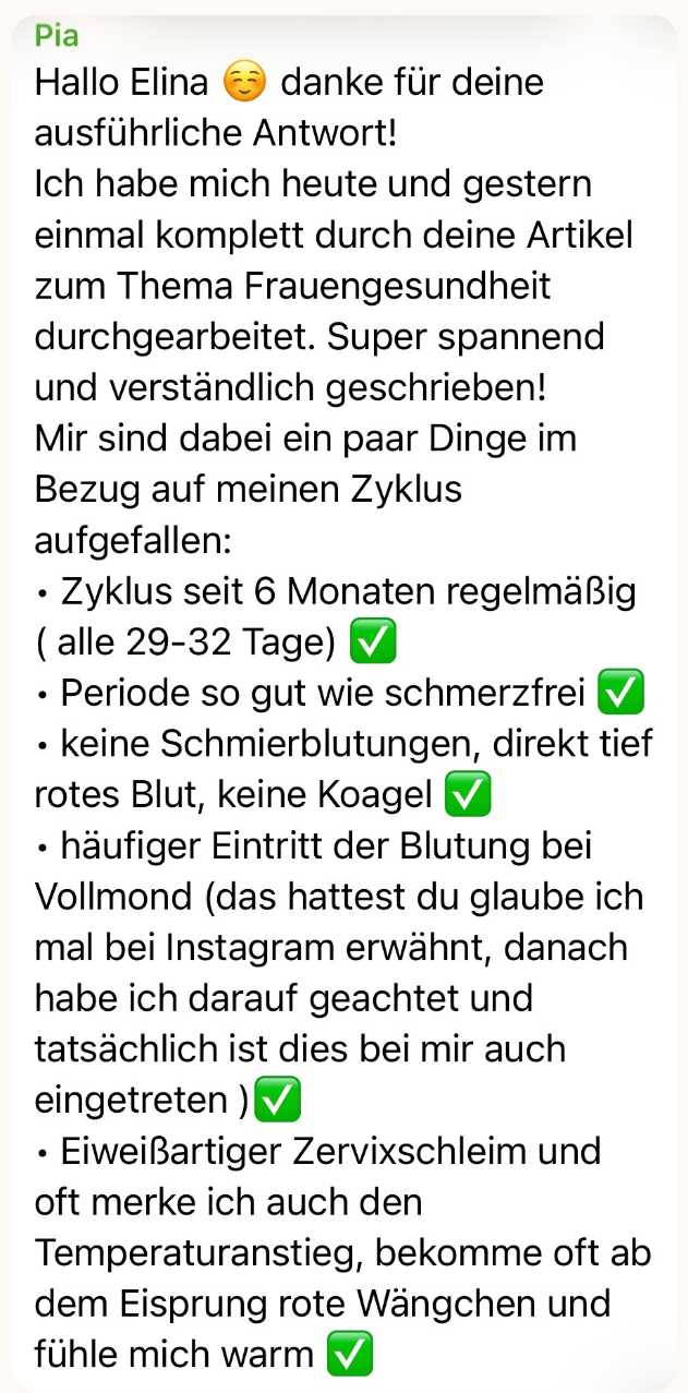 Nachricht einer Klientin
