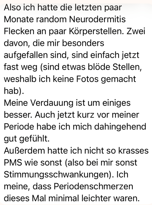 Nachricht einer Klientin