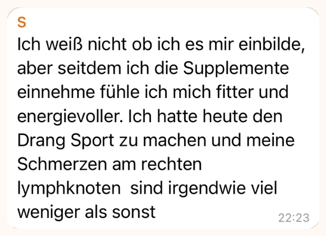 Nachricht einer Klientin